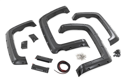 Rough Country A-C11612-GJI - Fender Flares - Defender l 5'9 inch Bed  - GJI Shadow Gray - Chevy Silverado 1500 (14-18)