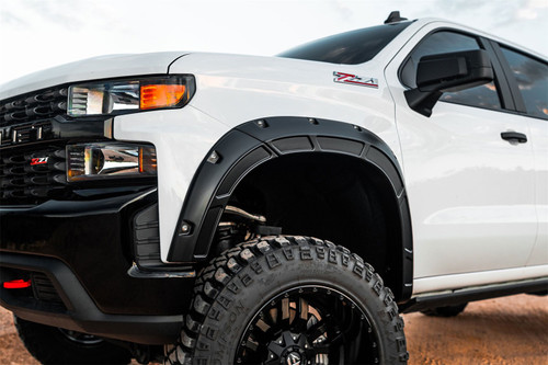 Rough Country A-C12211-GLT - Fender Flares - Defender - GLT Glacier Blue - Chevy Silverado 1500 2WD/4WD (19-24)