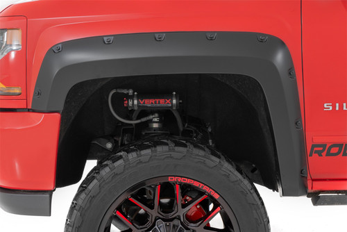 Rough Country F-C11412B-GPA - Pocket Fender Flares - 6'7 inch & 8' Bed - GPA Graphite - Chevy Silverado 1500 (14-18)/2500HD