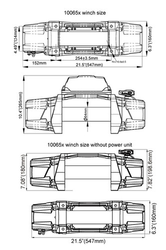 Bulldog Winch 10066 - 9.5k Standard Series Winch With Synthetic Rope