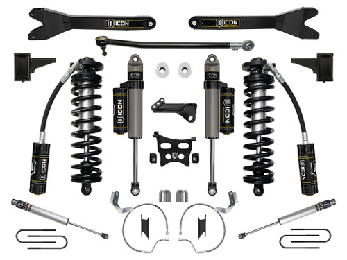 Icon K63174R - 2023 Ford F-250/F-350 Super Duty 4WD, 4-5.5" Lift, Stage 4 Coilover Conversion System w/ Radius Arms