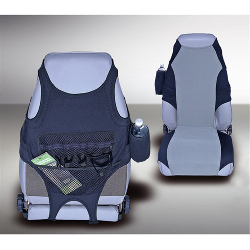 Rugged Ridge 13235.19 - Seat Protector Kit, Fabric, Black/Gray; 76-06 Jeep CJ/Wrangler YJ/TJ