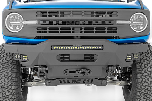 Rough Country 51078 - Front Bumper - Modular - Stubby Wings - DRL - Ford Bronco 4WD (2021-2024)