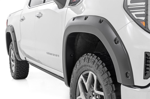 Rough Country F-C11950A-GLT - Pocket Fender Flares - GLT Dynamic Blue - GMC Sierra 1500 2WD/4WD (2019-2024)