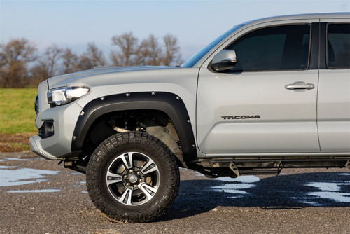 Rough Country F-T11621A-8W2 - Pocket Fender Flares - 8W2 Cavalry Blue - Toyota Tacoma 2WD/4WD (16-23)