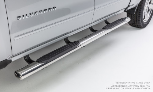 Big Country 104301876 - Truck Accessories  - 4" Fusion Series Side Bars With Mounting Bracket Kit - Polished Stainless Steel