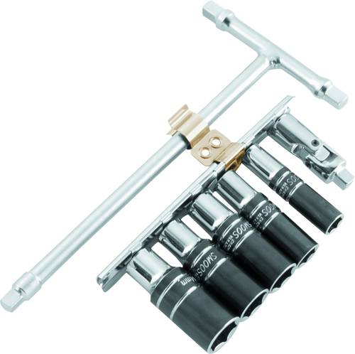 BikeMaster 151585 - 1/4in Drive T-Handle Wrench Set - Metric 6-pt Sockets (8mm/10mm/12mm/13mm/14mm)