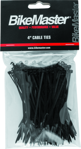 BikeMaster 151672 - 4in Cable Ties (Pack of 100) - Black