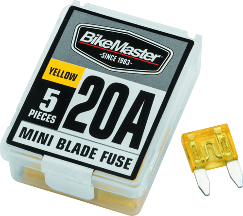 BikeMaster 152446 - 5Piece 20A Replacement Mini Blade Fuse