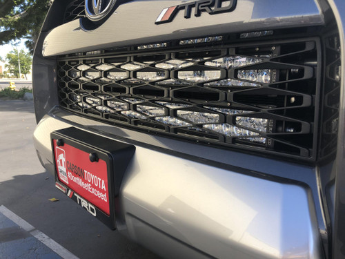 Cali Raised LED CR2485 - 14-21 4Runner 32 Inch Hidden Grille LED Light Bar Brackets Kit Two 32 inch Combo Beam Bumper Light Bar Blue Backlight 32 inch Spot Beam Bumper Light Bar OEM Switch
