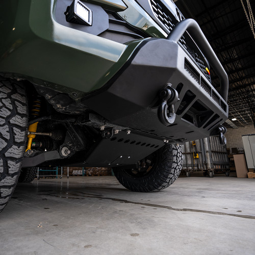 Cali Raised LED CR3137 - 16-Up Tacoma Stealth Bumper 32 Inch LED Bar Spot Beam Bumper Light Bar-Blue-Tall 32 Inch Combo Beam with Relocation Mounts No Switch No Winch No D-Ring