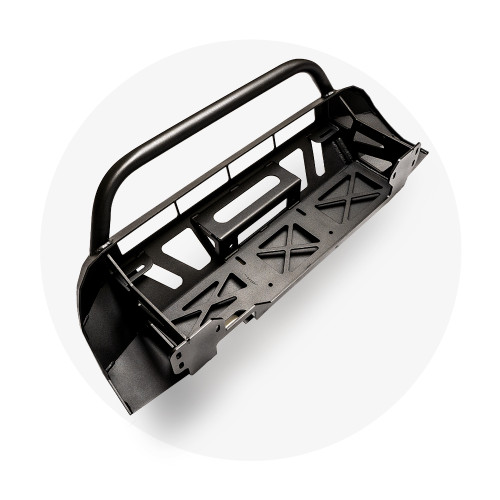 Cali Raised LED CR3137 - 16-Up Tacoma Stealth Bumper 32 Inch LED Bar Spot Beam Bumper Light Bar-Blue-Tall 32 Inch Combo Beam with Relocation Mounts No Switch No Winch No D-Ring