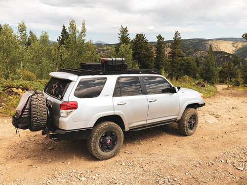 Cali Raised LED CR2829 - 10-21 4Runner Premium Roof Rack 42 in White Dual Row Combo Beam LED Light Bar Blue Backlight Short Cut Outs and Light Kit