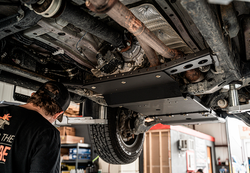 Cali Raised LED CR3678 - 2016-2022 Toyota Tacoma Transfer Case Skid Plate - Aluminum Raw