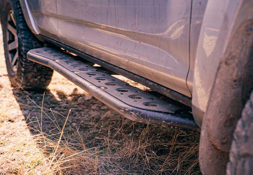 Cali Raised LED CR4090 - Step Edition Rock Slider For 24-Present Toyota Tacoma/Double Cab Long Bed W/ Kick Out/No Filler Plate// Powdercoat