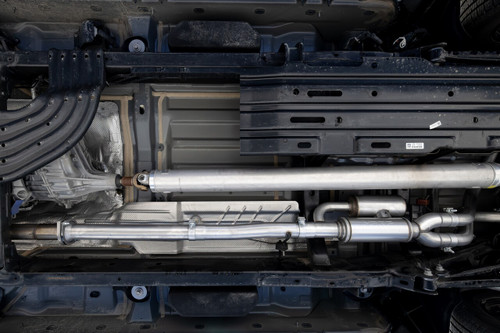 MBRP S5156BLK - 2025 Ram 1500 3.0L SST SO Armor BLK 3 inch Cat-back 2.5 Inch Dual Split Rear Exhaust with Black Tips