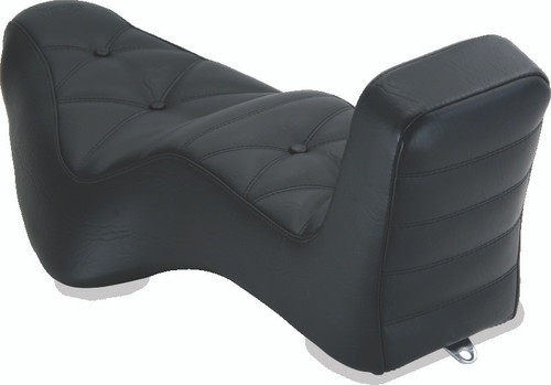 Mustang Motorcycle 79012AB - Mustang 08-21 HD Electra Glide,Rd Glide,Rd King,Str Glide Driver Backrest - Black w/ Red Stitching