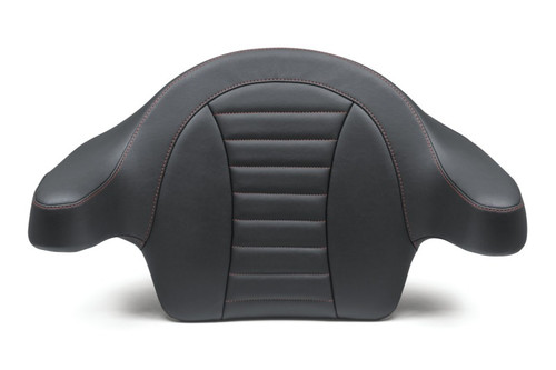 Mustang Motorcycle 79014AB - Mustang 14-21 HD FL Touring Extended Arm Wrap-Around Backrest Deluxe - Black w/Red Stitching