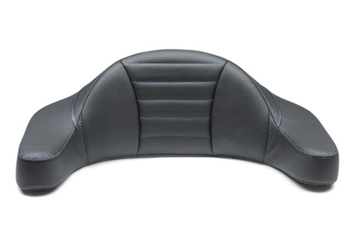 Mustang Motorcycle 79013SB - Mustang 93-13 HD FL Super Touring Extended Arm Wrap-Around Backrest Deluxe - Black w/Blue Stitching