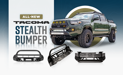 Cali Raised LED CR2945 - 16-Up Tacoma Stealth Bumper 32 Inch LED Bar Combo Beam Bumper Light Bar-Blue-Small 32 Inch Combo Beam with Relocation Mounts No Switch No Winch No D-Ring