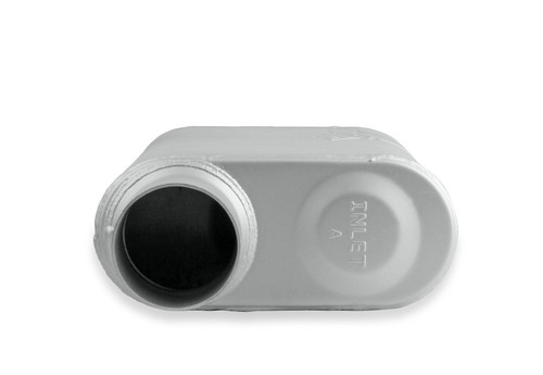 Flowmaster 43043-FM - FlowMonster Muffler; 2 Chamber; 3.00 in. Offset Inlet/3.00 in. Offset Outlet; Case Dimensions 4 in. x 9.75 in. x 13 in.; 19 in. Overall Length; Aluminized Steel;