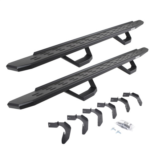 Go Rhino 6963468020PC -  RB30 Running Boards with Mounting Brackets & 2 Pairs of Drops Steps Kit - Textured Black