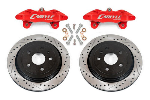 BMR DBK553 - 97-04 Chevrolet Corvette C5 Brake Kit For 15in Conversion Drilled & Slotted Rotors Red Calipers