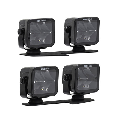 Borne Off-Road BNLT-BR-21-DT4FU - 21+ Bronco Light Pods 4pc Ditch 3x3 Flood Upfit