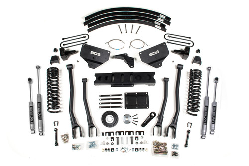 BDS Suspension BDS1790H - 8 Inch Lift Kit w/ 4-Link Ram 3500 13-18 4WD Diesel Rear Leaf Springs 8 Bolt Indexing Ring NX2 Nitro Shocks