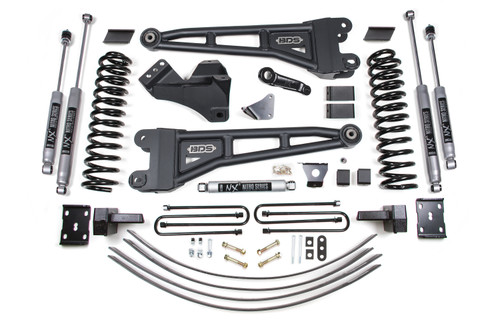 BDS Suspension BDS1946H - 6 Inch Lift Kit w/ Radius Arm Ford F250/F350 Super Duty 05-07 4WD Diesel 4 Inch Block Add A Leaf With Overload NX2 Nitro