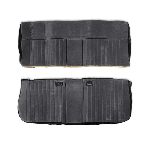 Brothers Trucks 05-320 - Seat Upholstery Kit - Deluxe Pleat Cloth/Vinyl - Black/Silver