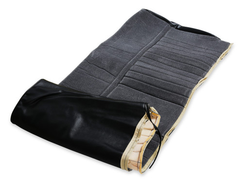 Brothers Trucks 05-320 - Seat Upholstery Kit - Deluxe Pleat Cloth/Vinyl - Black/Silver