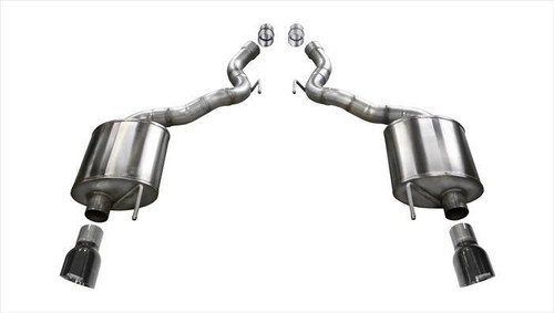 Corsa Performance 14338BLK - 3.0 Inch Axle-Back Dual Rear Exit with Single 4.5 Inch Black PVD Pro-Series Tips  Performance