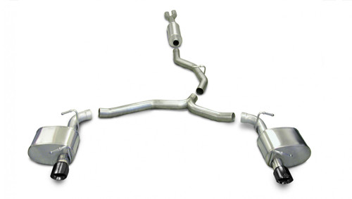 Corsa Performance 14446BLK - 2.5 Inch Cat-Back Dual Rear Exit with Single 3.5 Inch Black PVD Pro-Series Tips  Performance