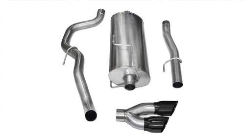 Corsa Performance 14482BLK - 3.0in. Cat-Back Single Side Exit with Twin 4.0in. Black PVD Pro-Series Tips