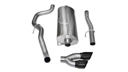 Corsa Performance 14480BLK - 3.0in. Cat-Back Single Side Exit with Twin 4.0in. Black PVD Pro-Series Tips
