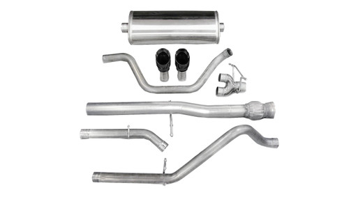 Corsa Performance 14524BLK - 3.0 Inch Cat-Back Dual Rear Exit with Single 4.0 Inch Black PVD Pro-Series Tips  Performance