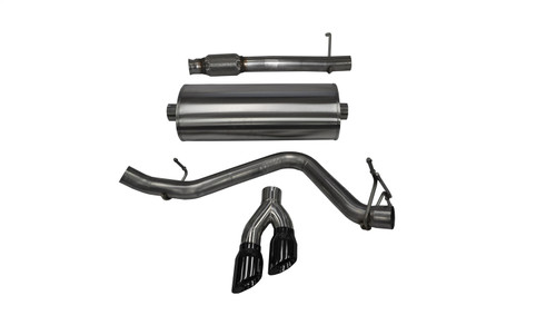 Corsa Performance 14847BLK - 3.0in. Cat-Back Single Side Exit with Twin 4.0in. Black PVD Pro-Series Tips