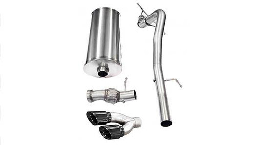 Corsa Performance 14879BLK - 3.0 Inch Cat-Back Single Side Exit with Twin 4.0 Inch Black PVD Pro-Series Tips  Performance