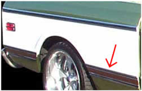 Brothers Trucks MFBL91R - Bedside Molding - Front Of Wheel - Longbed - Black-Right