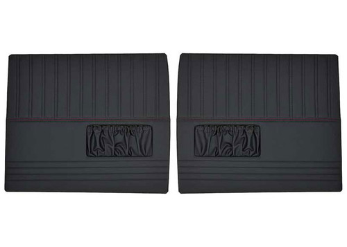Brothers Trucks QDP0054RED - Custom Sport Door Panels - Black/Red Stitching - Pair
