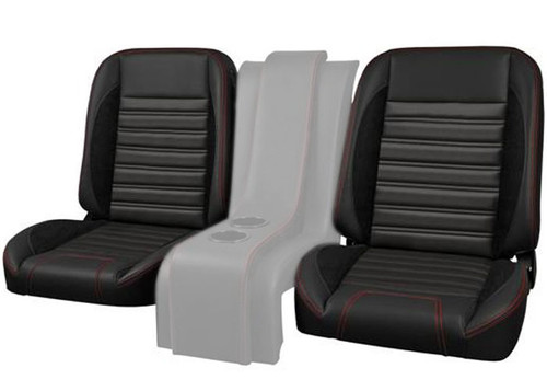 Brothers Trucks QSBKT87WHITE - Bucket Seats - Sport - Black/White Stitching - Pair