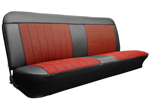 Brothers Trucks UP66H00BLKWHT - Custom Houndstooth Seat Cover - Bench - Black Vinyl/White