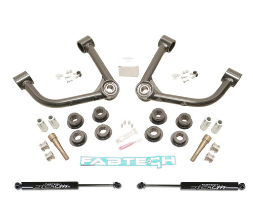 Fabtech K1204 - 23-24 Chevrolet Colorado 4WD 3in UCA Kit w/ Uniballs & Shock Spacers & Stealth Shocks Fabtech K1204 - 23-24 Chevrolet Colorado 4WD 3in UCA Kit w/ Uniballs & Shock Spacers & Stealth Shocks