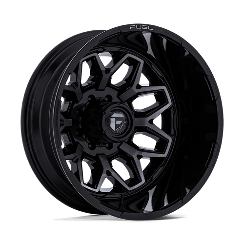 Fuel Wheels D87520829345 - D875 Flux Dually 20X8.25 Gloss Black Brush-Fc Gray Tint