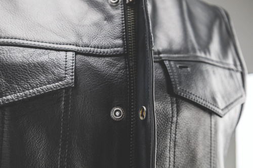 Kuryakyn 094398 - Leather By River Road Vandal Club Vest Black - Small