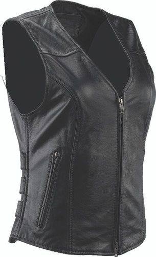 Kuryakyn 094412 - Leather By River Road Plains Leather Vest Black Womens - Small