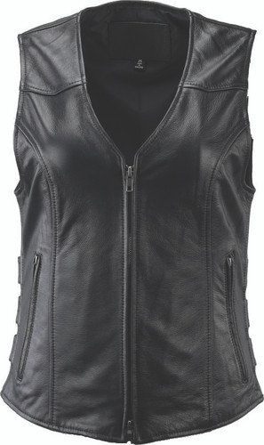 Kuryakyn 094416 - Leather By River Road Plains Leather Vest Black Womens - 2XL