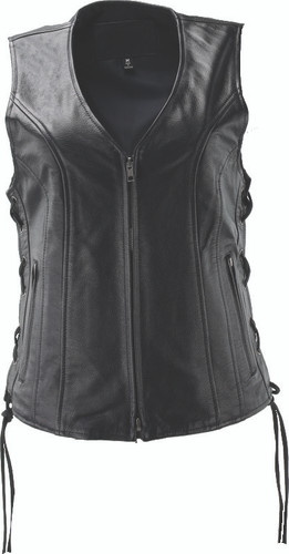 Kuryakyn 094444 - Leather By River Road Sapphire Leather Vest Black Womens - Small