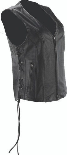 Kuryakyn 094444 - Leather By River Road Sapphire Leather Vest Black Womens - Small
